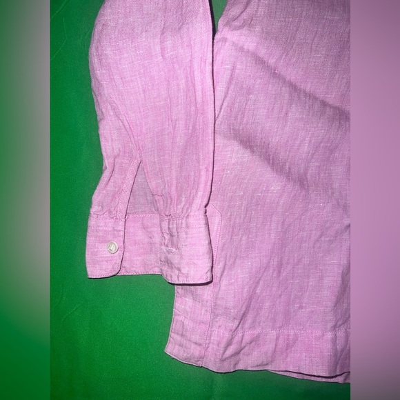 J.Crew x Baird McNutt Irish Linen Pink Blouse size 00 - Picture 4 of 7